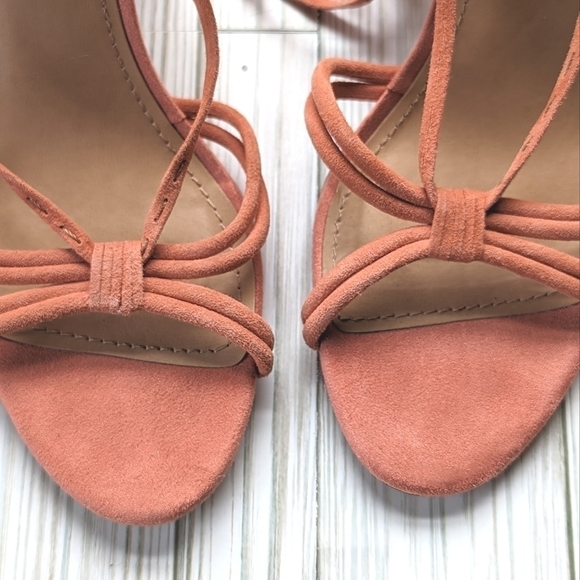 Gibson Latimer Leather and Rope Espadrille Strappy Heels in Coral Size 9 - Picture 6 of 10